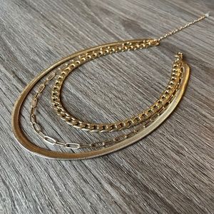 Cynthia Rowley Gold Three Layer Necklace